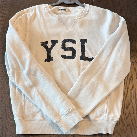 YSL Collegiate Cream Crewneck Sweatshirt with Black Logo - Picture 4 of 6